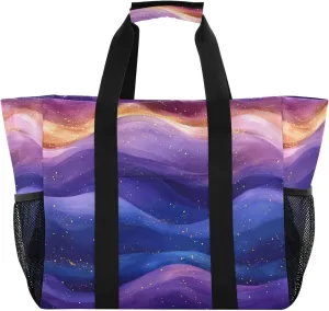 KLL Utility Tote Bags For Women Canvas Foldable With Pockets Carrier Bags