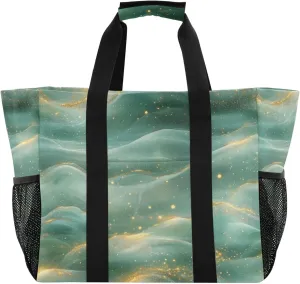 KLL Utility Tote Bags For Women Canvas Foldable With Pockets Carrier Bags