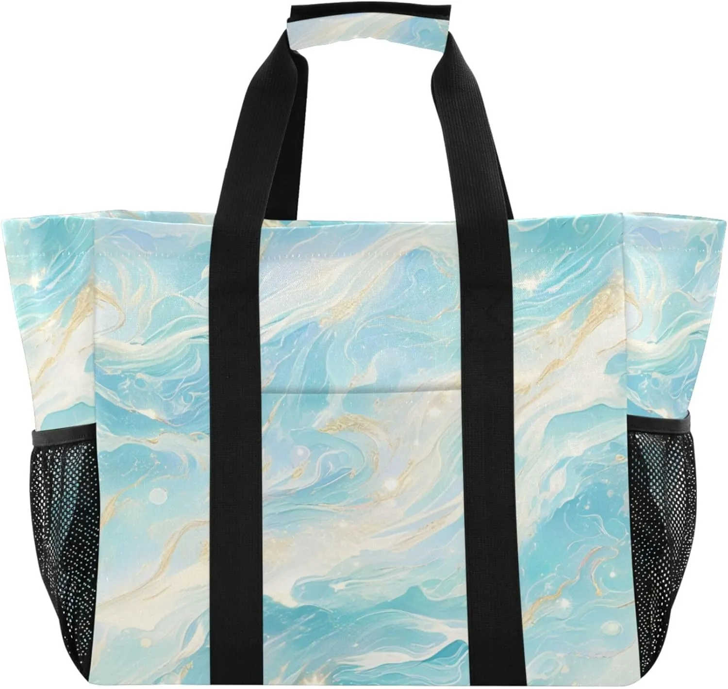 KLL Utility Tote Bags For Women Canvas Foldable With Pockets Carrier Bags