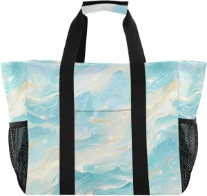 KLL Utility Tote Bags For Women Canvas Foldable With Pockets Carrier Bags