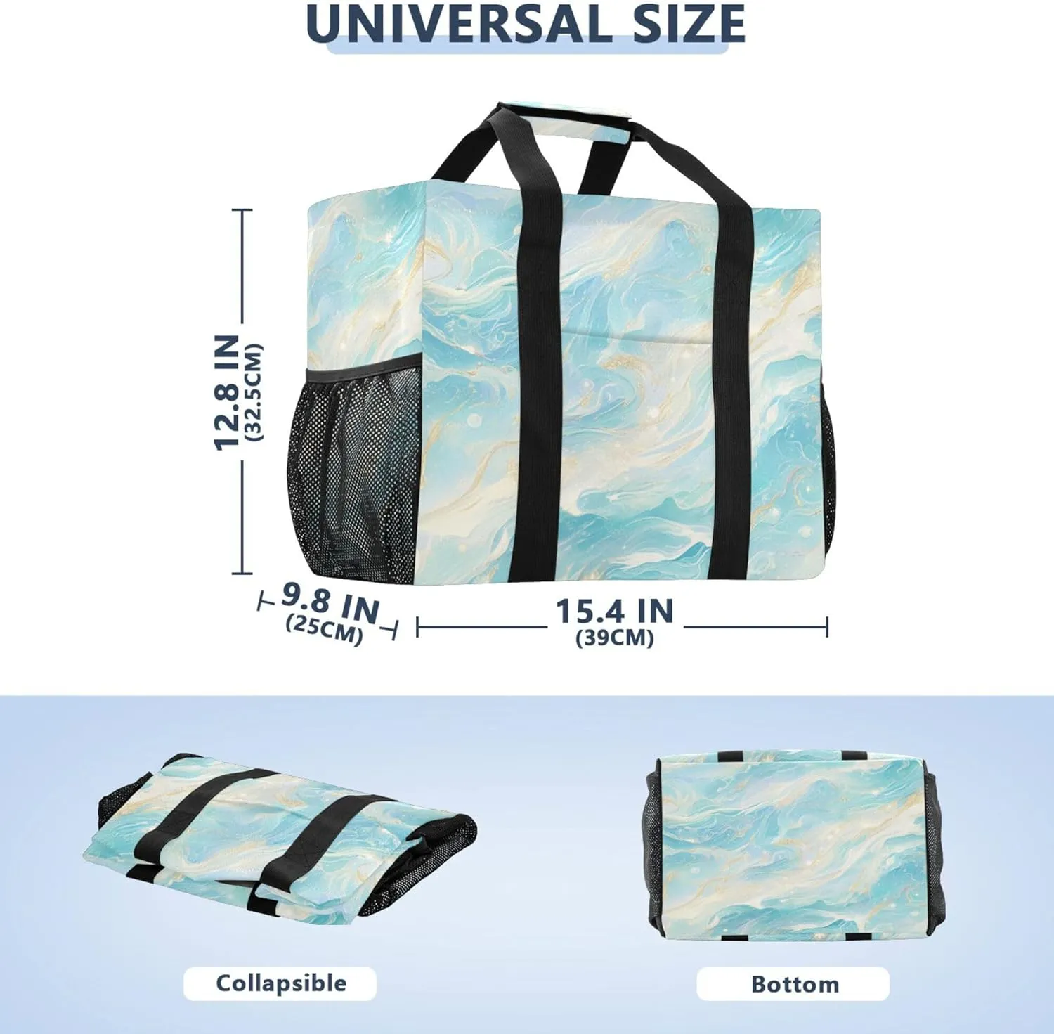 KLL Utility Tote Bags For Women Canvas Foldable With Pockets Carrier Bags