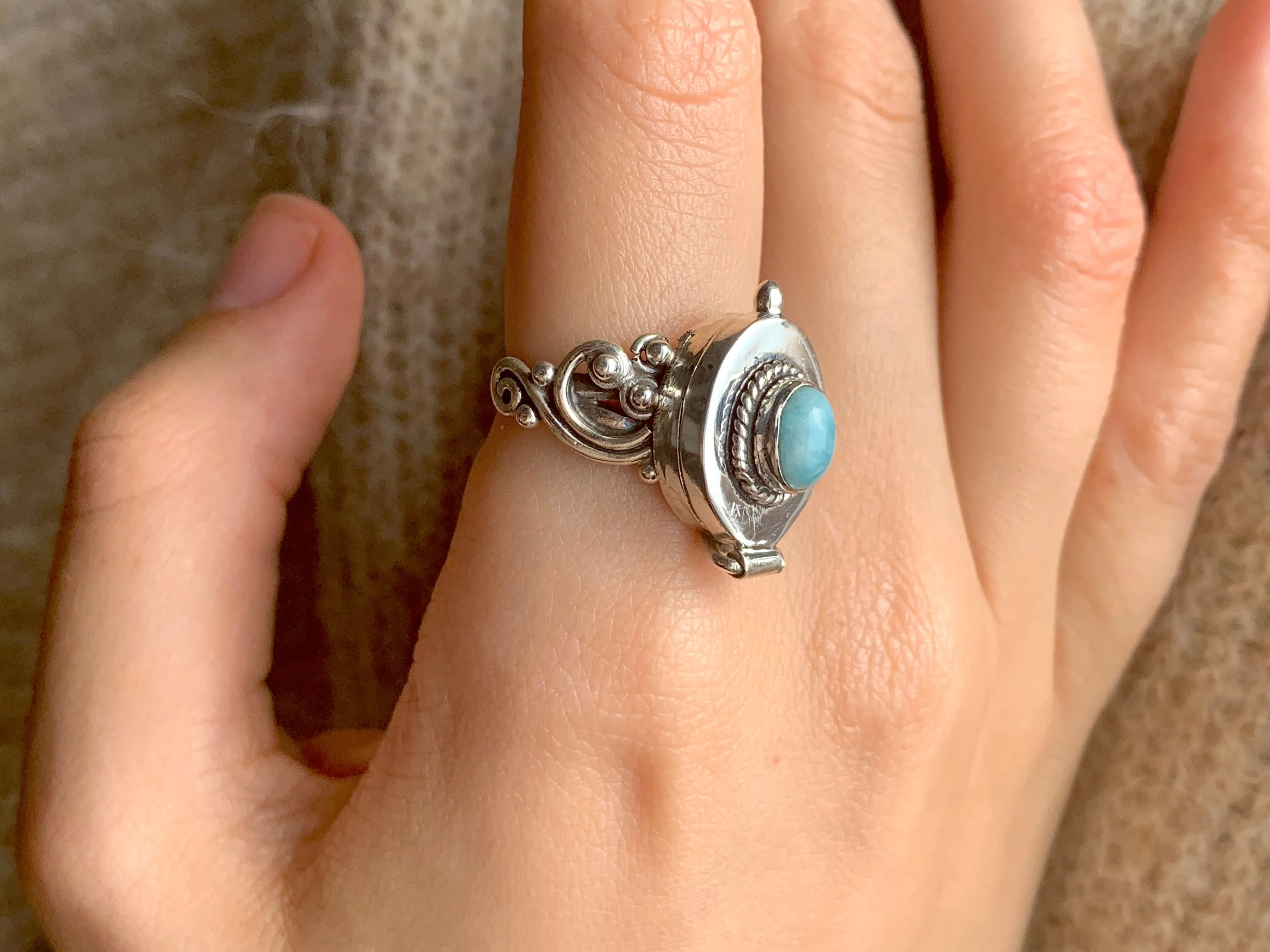 Larimar Poison Ring (US 8.5)