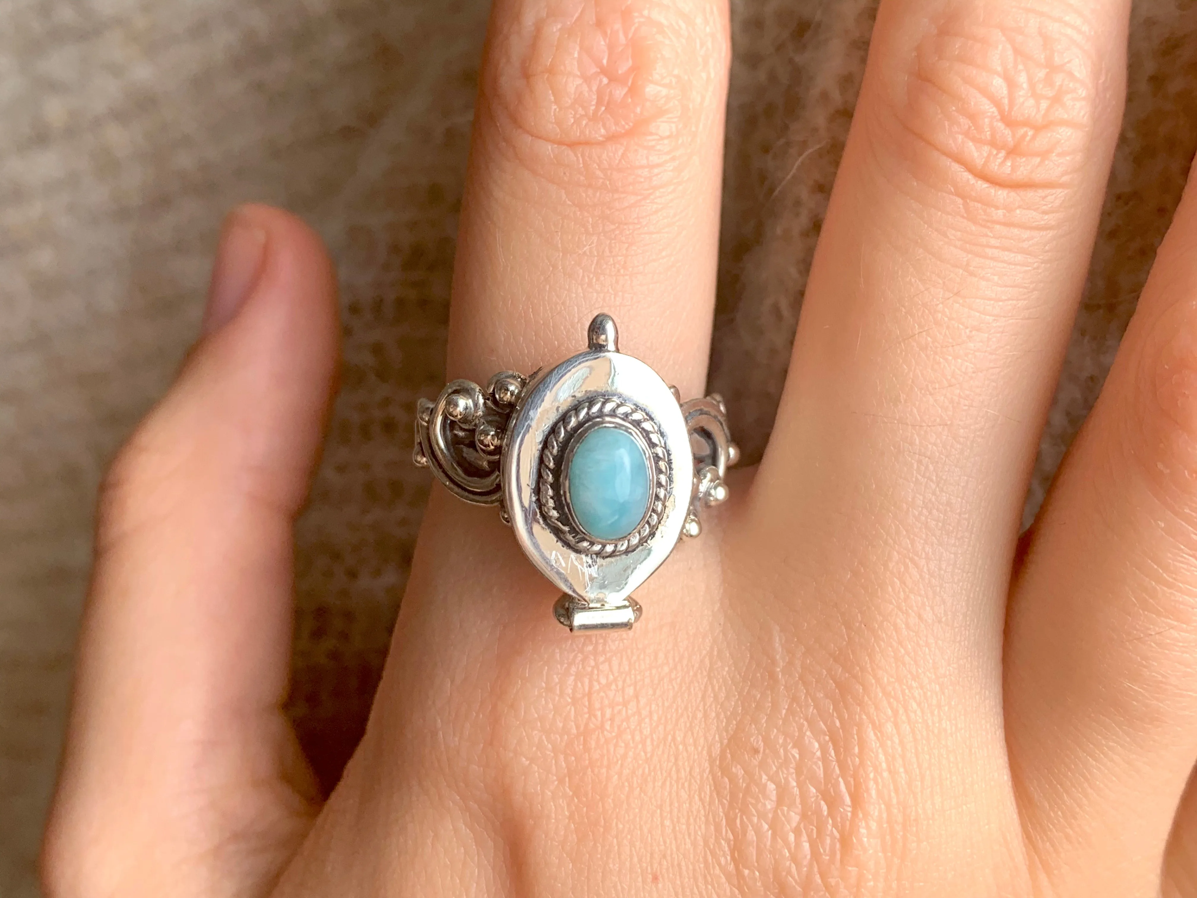 Larimar Poison Ring (US 8.5)
