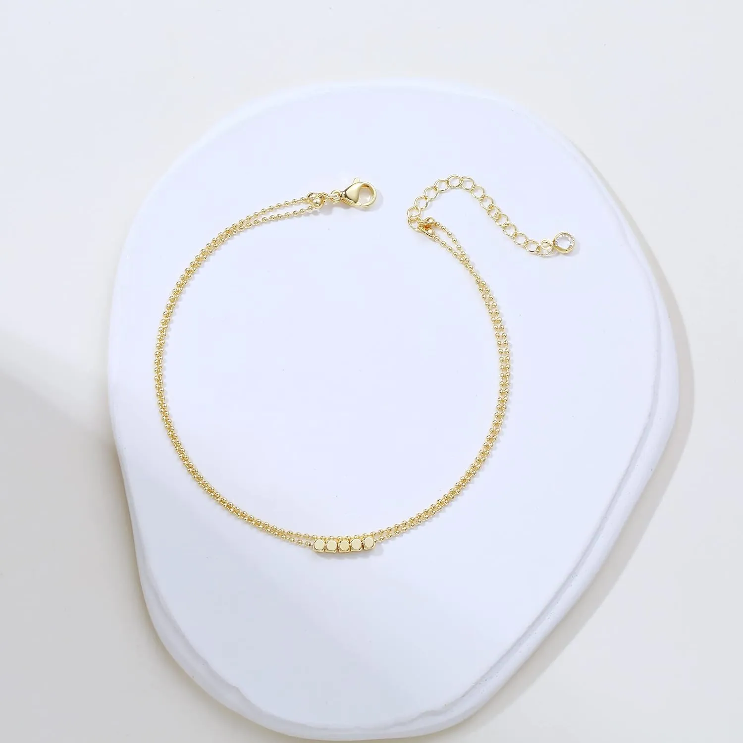 Layered Ankle Bracelets for Women 18K Gold Plated Dainty Fishbone Snake Chain Fine Bead Paperclip Peach Heart Anklets for Women Waterproof Minimalist Simple Anklets Fashion Summer Jewelry Anklet For Women