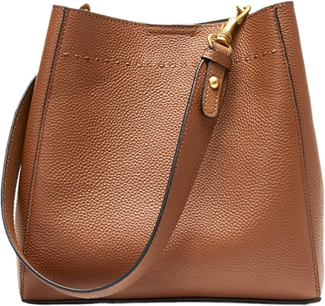 Leather Casual Shopper Shoulder Bag Commuter Large Bucket Handbag Simple Women Tote Underarm Bags