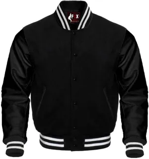 Letterman Baseball Varsity Jackets Warm Jacket Genuine Leather Sleeves Multi wool colors