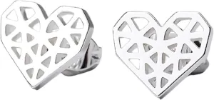 Love Heart Stud Earrings for Women Stainless Steel Silver Minimalism Earrings Jewelry