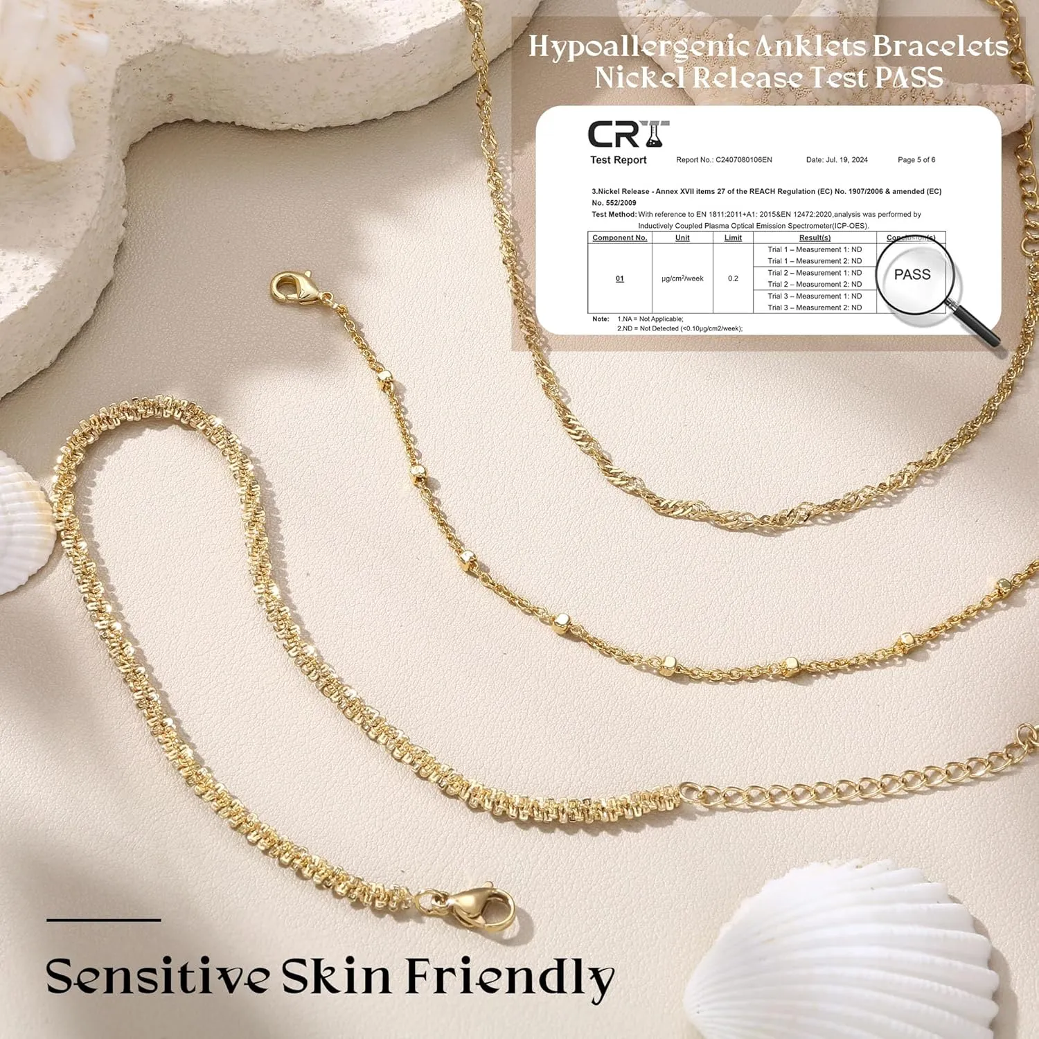 LOYALLOOK Gold Ankle Bracelets for Women, 14K Gold Plated Layered Anklets for Women Waterproof, Adjustable Beaded Herringbone Paperclip Cuban Link Anklet Set, Summer Beach Foot Jewelry for Women