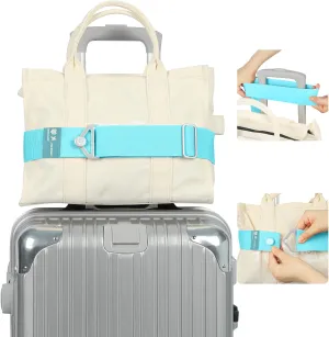 Luggage Straps Adjustable Travel Belt for Luggage Add a Bag Over Handle, Onmust Elastic Bungees Luggage Strap with Alloy Buckle for Carry On Bag, Hands-Free Airport Travel Accessories Sky Blue