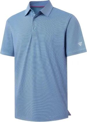 M MAELREG Golf Shirts for Men Dry fit Sports Jacquard Lightweight Performance Texture Short Sleeve Collared Polo Shirts