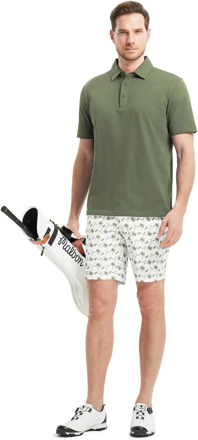 M MAELREG Golf Shirts for Men Pique Solid Performance Moisture Wicking Lightweight Collared Mens Polo Shirts Short Sleeve