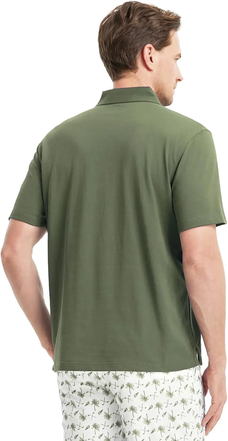 M MAELREG Golf Shirts for Men Pique Solid Performance Moisture Wicking Lightweight Collared Mens Polo Shirts Short Sleeve