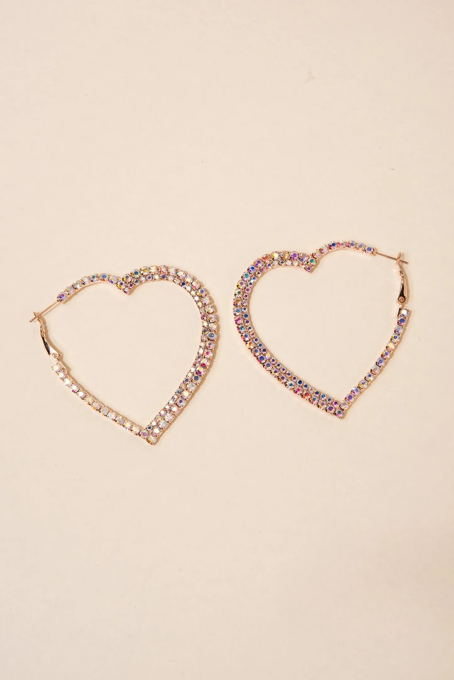 Maira's Rhinestone Heart Hoop Earrings