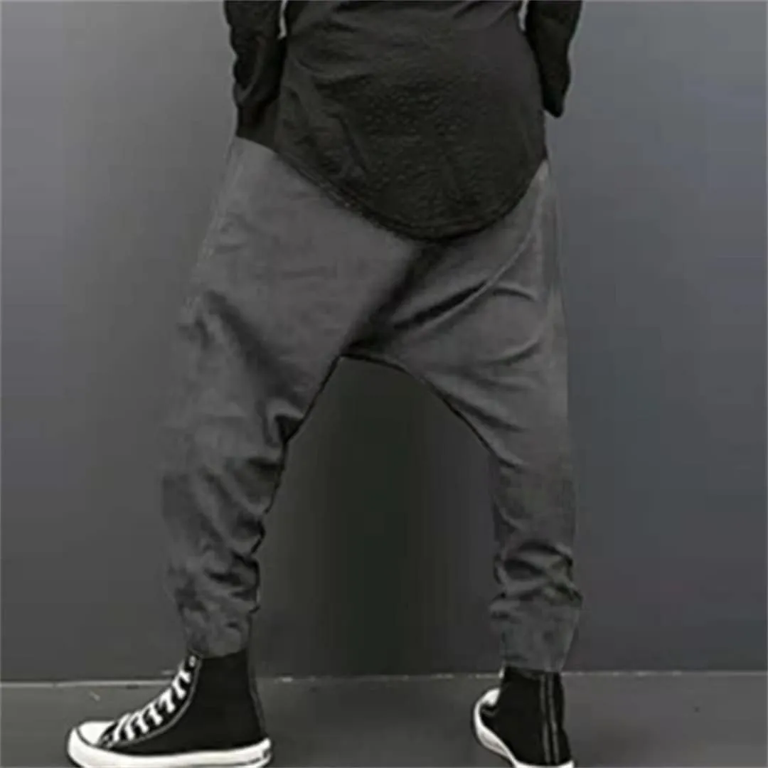 Men Vintage Loose Skirt Pants Streetwear Hip Hop Gothic Punk Trousers Harajuku Harem Pants