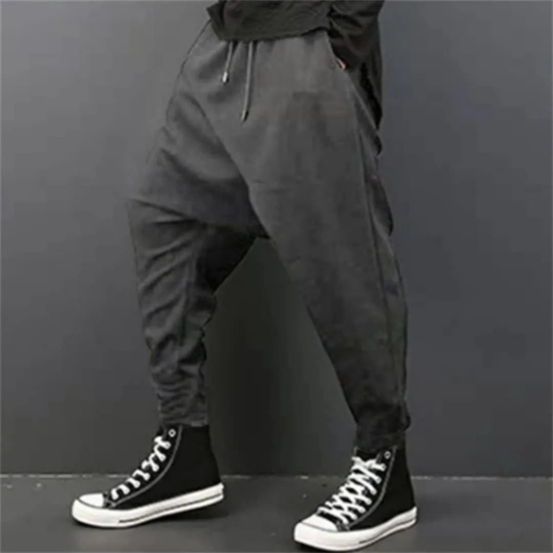 Men Vintage Loose Skirt Pants Streetwear Hip Hop Gothic Punk Trousers Harajuku Harem Pants