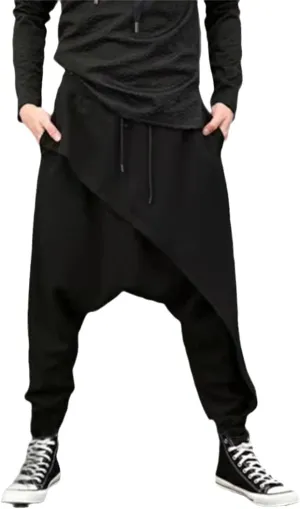 Men Vintage Loose Skirt Pants Streetwear Hip Hop Gothic Punk Trousers Harajuku Harem Pants