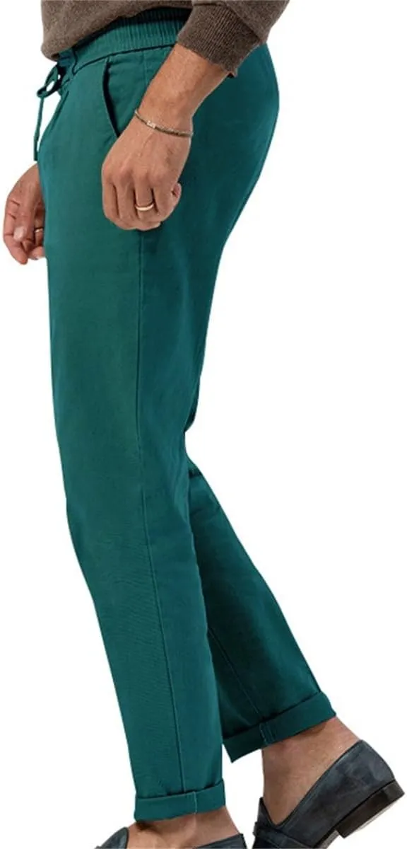 Mens Chino Pants Slim Fit Flat Front Stretch Skinny Tapered Dress Pants Lightweight Elastic Waistband Pants with Pockets