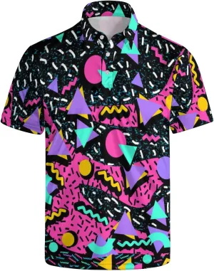 Mens Funny Polo Shirts, Short Sleeve Golf Shirts, Moisture Wicking Quick-Dry Business Casual Shirt for Men