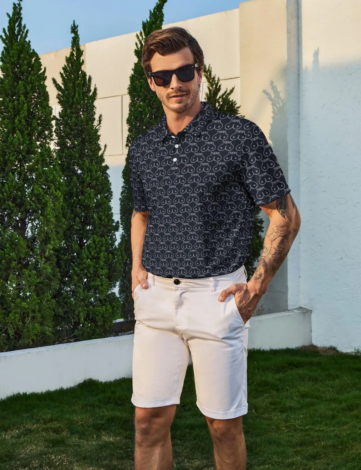 Mens Golf Shirts Golf Polo Shirts for Men Short Sleeve Polo Shirts Golf Gifts