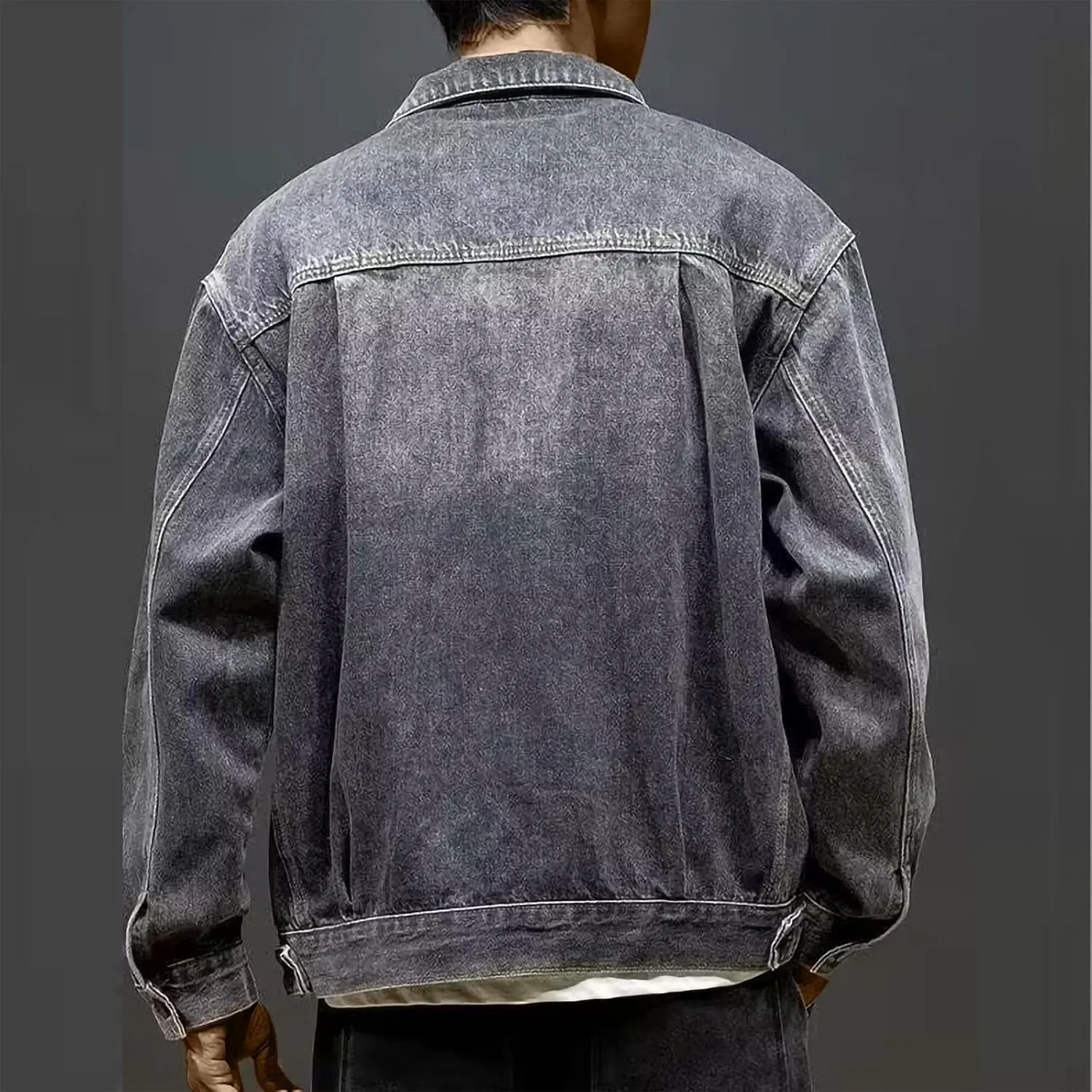 Mens Jackets Turtle Neck Denim Jackets Outerwear for Man Long Sleeve Work Western Winter Fall Jackets 2025