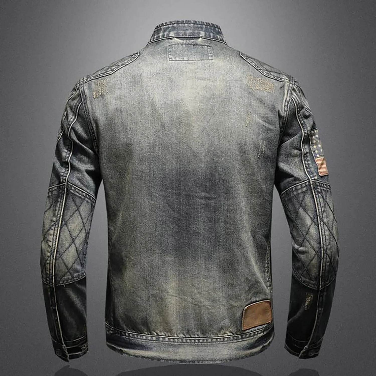 Mens Jackets Turtle Neck Denim Jackets Outerwear for Man Long Sleeve Work Western Winter Fall Jackets 2025