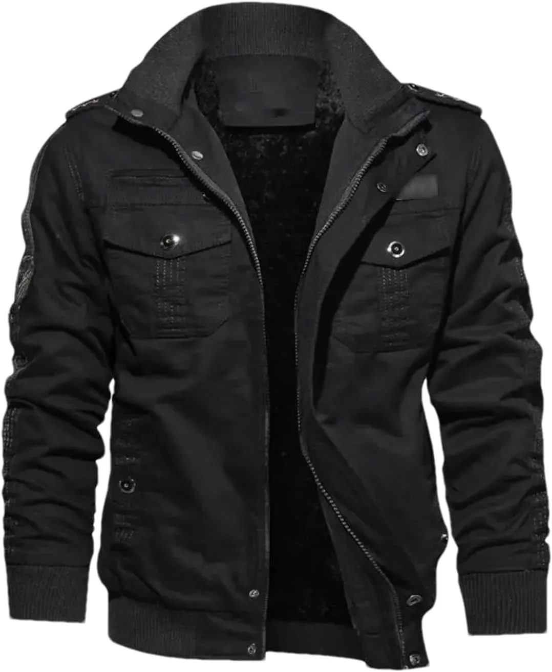 Mens Winter Coat Thicker Warm Down Jackets Balck Casual Winter Jackets Male Multi-Pocket Cargo Jackets