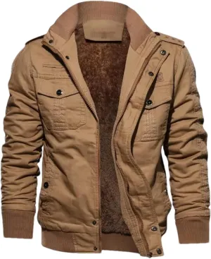 Mens Winter Coat Thicker Warm Down Jackets Balck Casual Winter Jackets Male Multi-Pocket Cargo Jackets