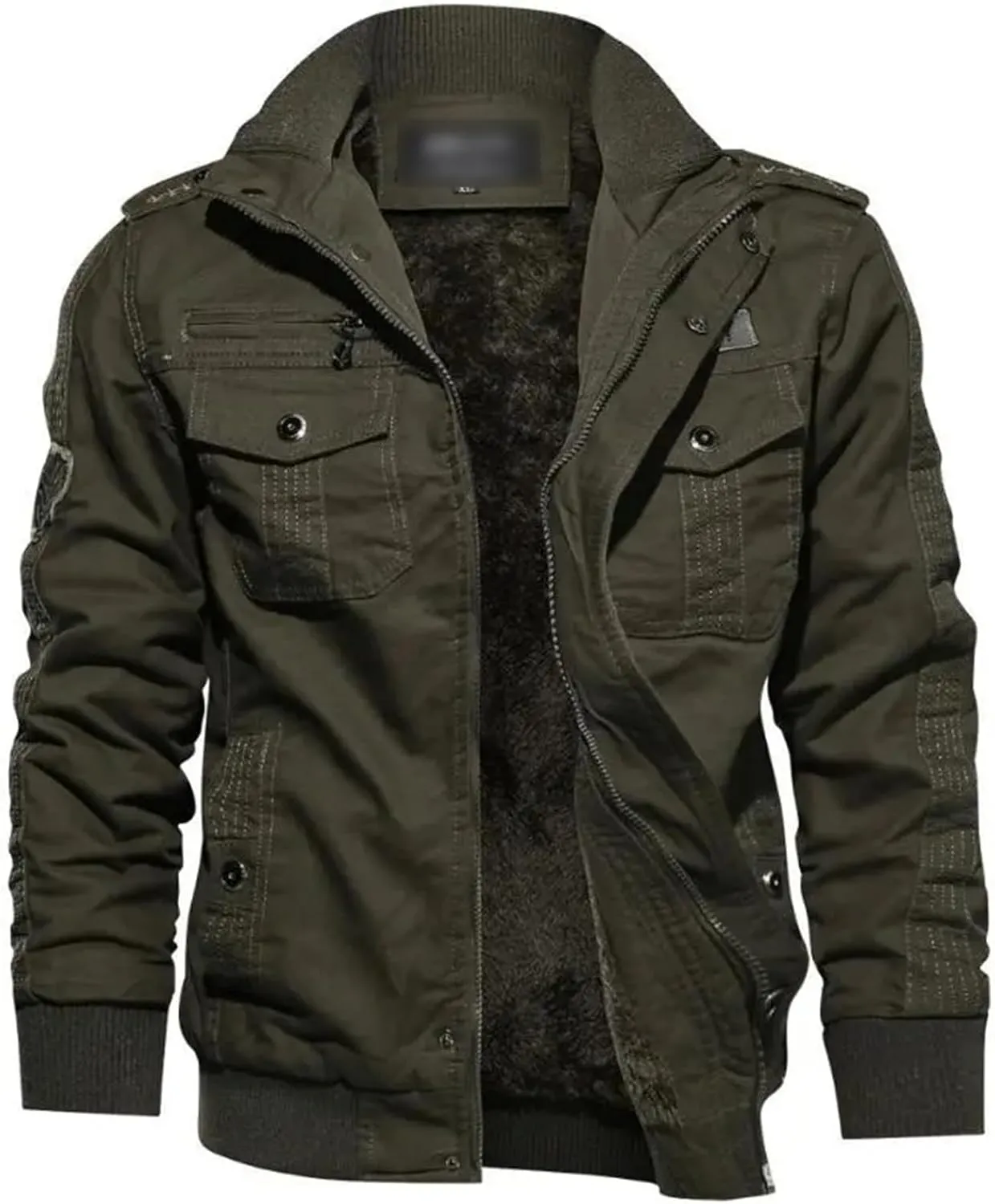 Mens Winter Coat Thicker Warm Down Jackets Balck Casual Winter Jackets Male Multi-Pocket Cargo Jackets