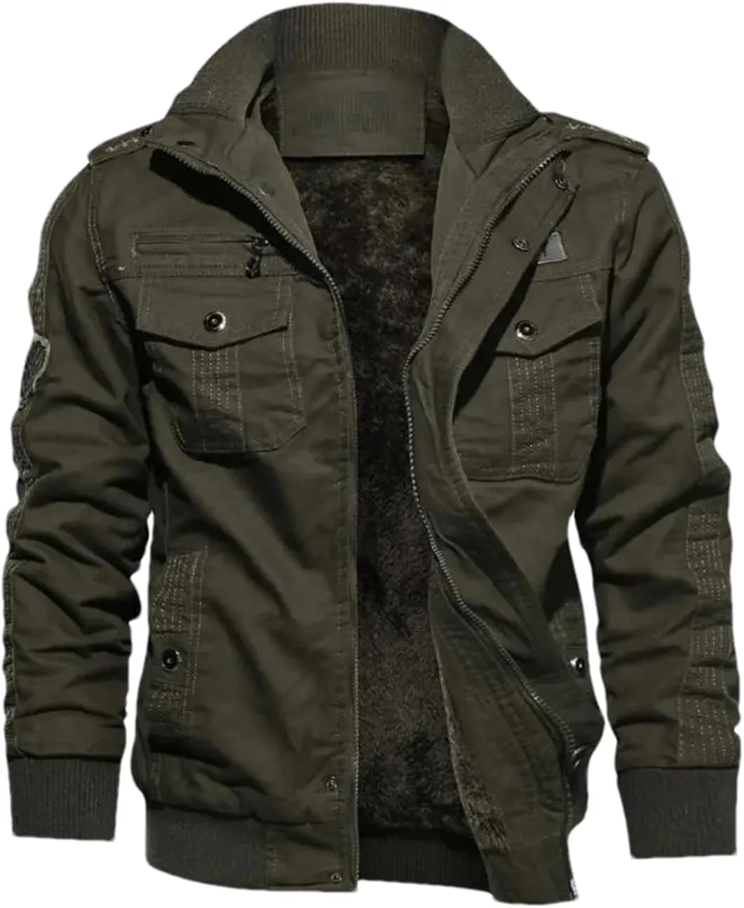 Mens Winter Coat Thicker Warm Down Jackets Balck Casual Winter Jackets Male Multi-Pocket Cargo Jackets