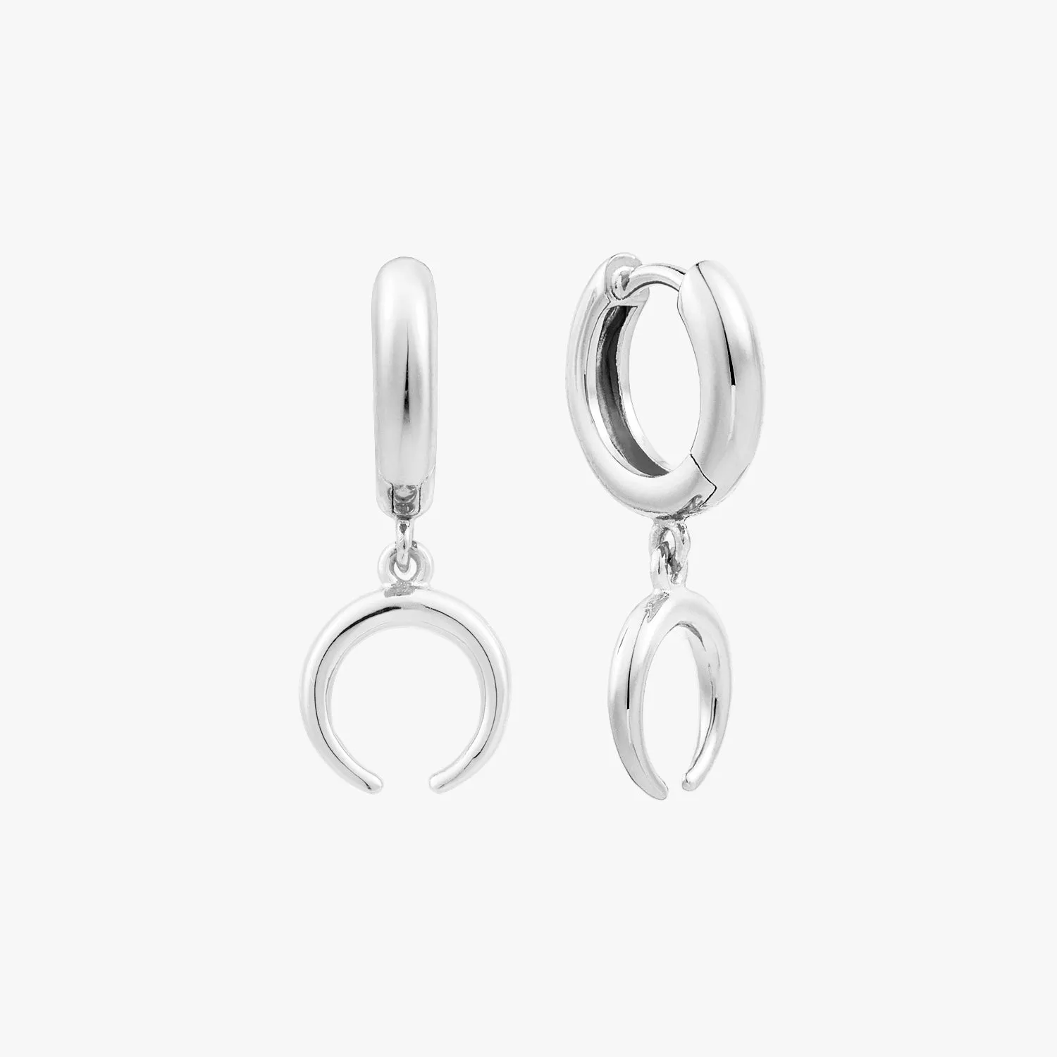 Minimal Crescent Moon Huggies Earrings