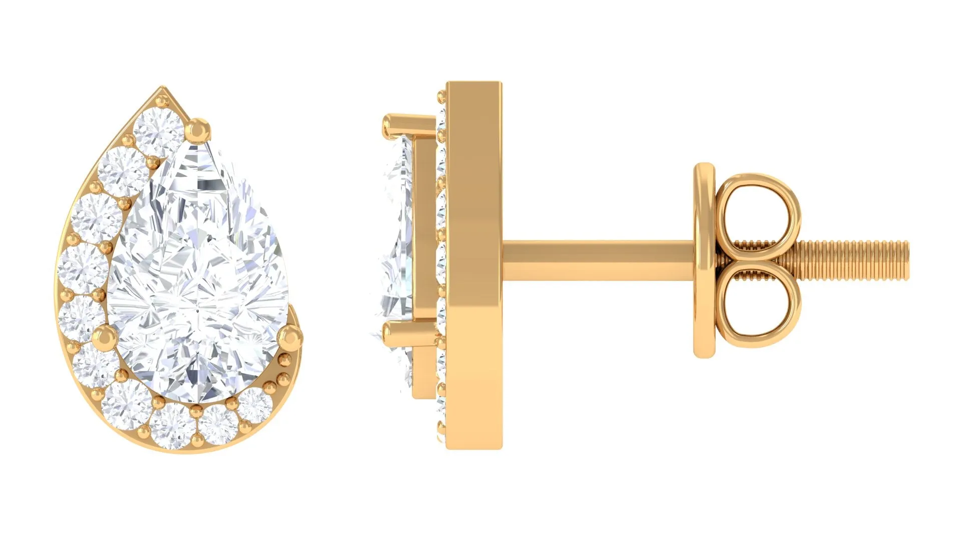 Minimal Lab Grown Diamond Teardrop Stud Earrings