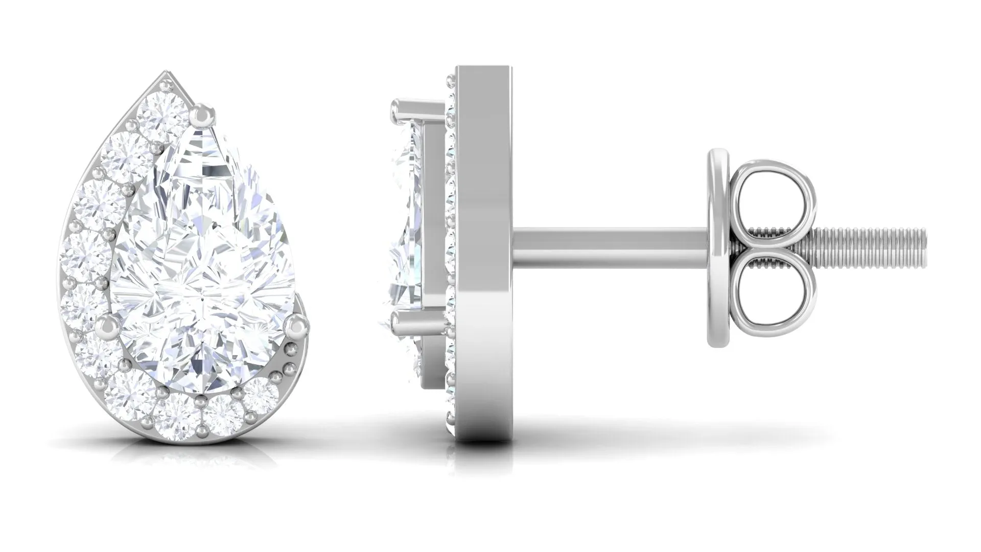 Minimal Lab Grown Diamond Teardrop Stud Earrings