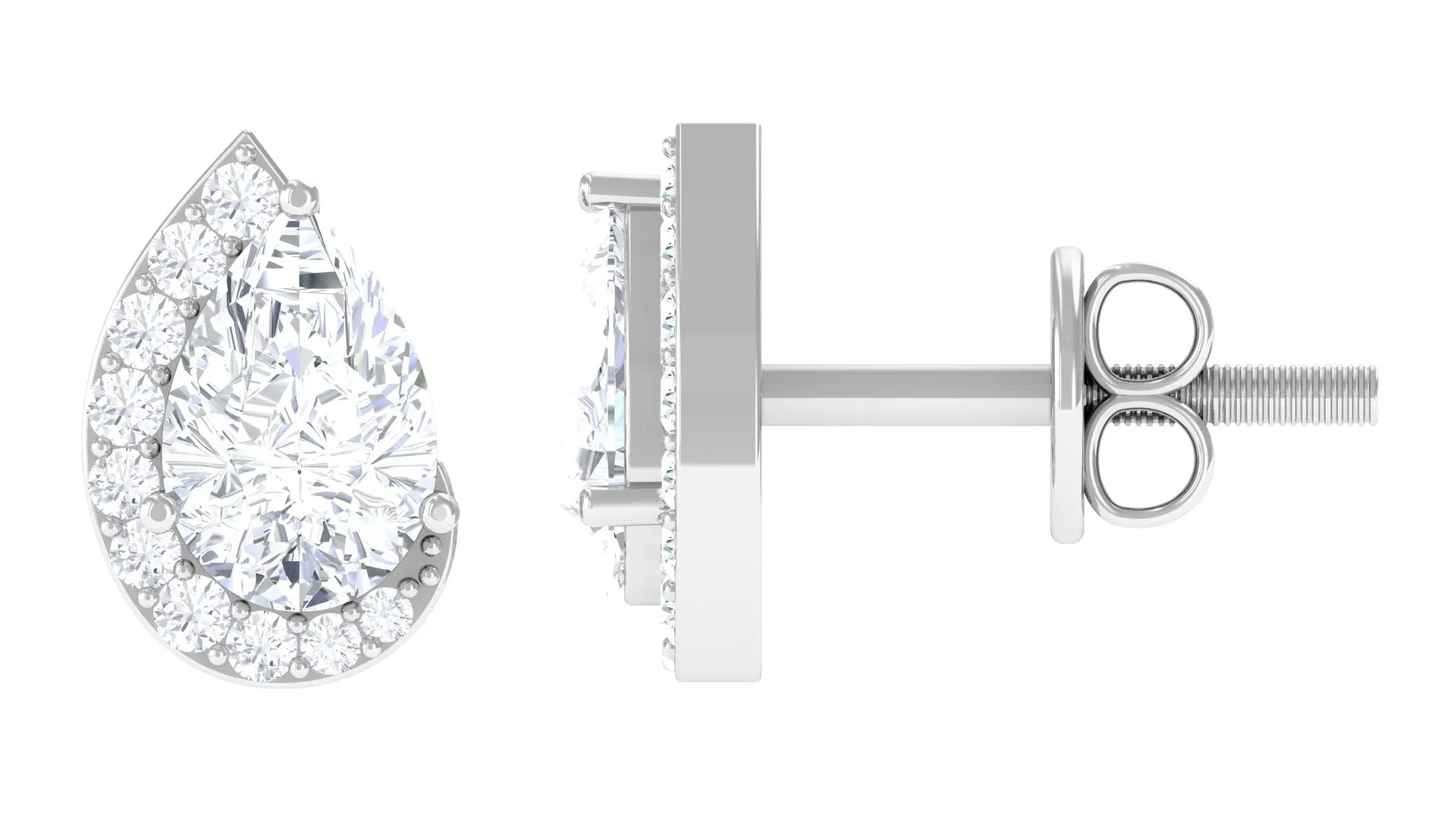 Minimal Lab Grown Diamond Teardrop Stud Earrings