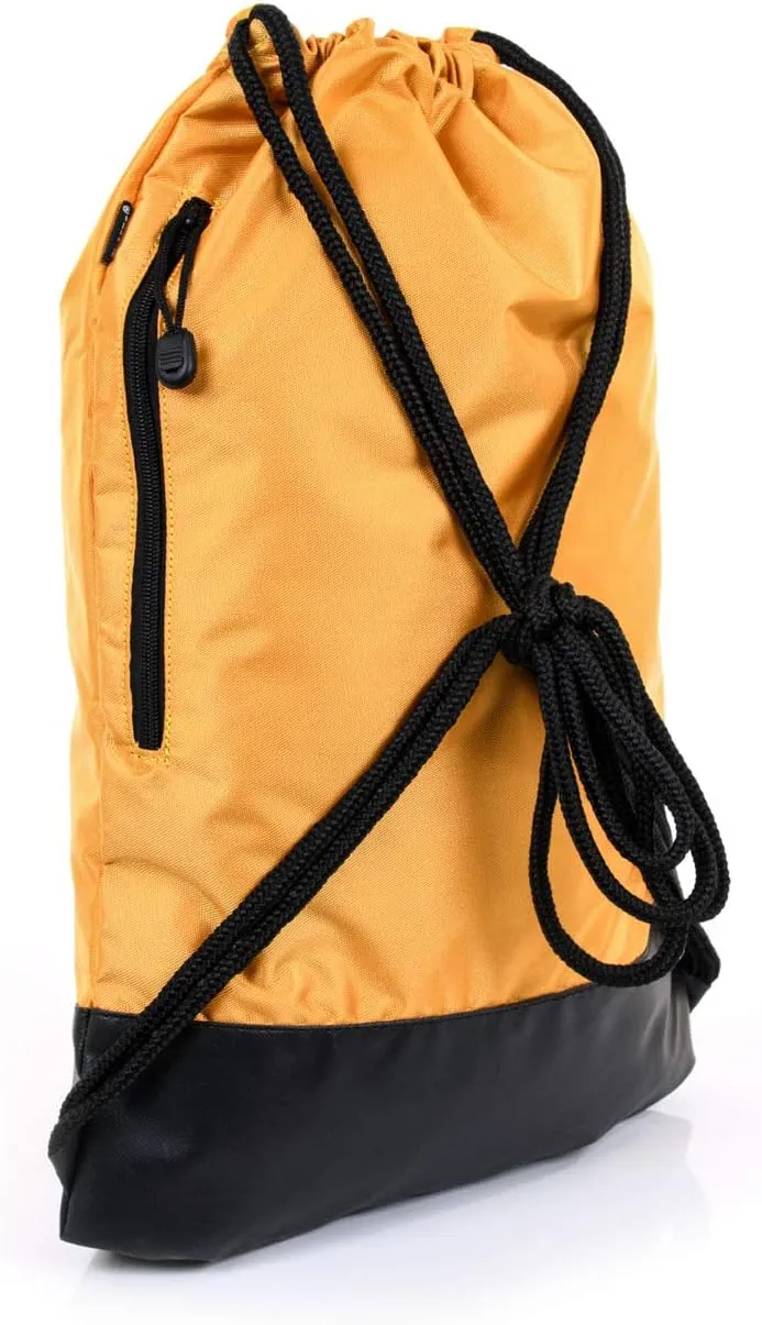 Mintra Sports Drawstring Bags - Backpack, Cinch Sack, Sports, Gym (Apricot, Boost (14in x 18in))