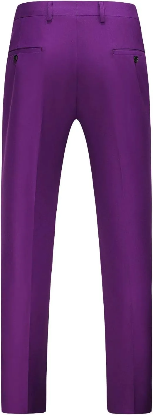 MOGU Mens Front Flat Casual Dress Pants Slim Fit