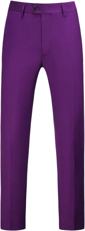 MOGU Mens Front Flat Casual Dress Pants Slim Fit