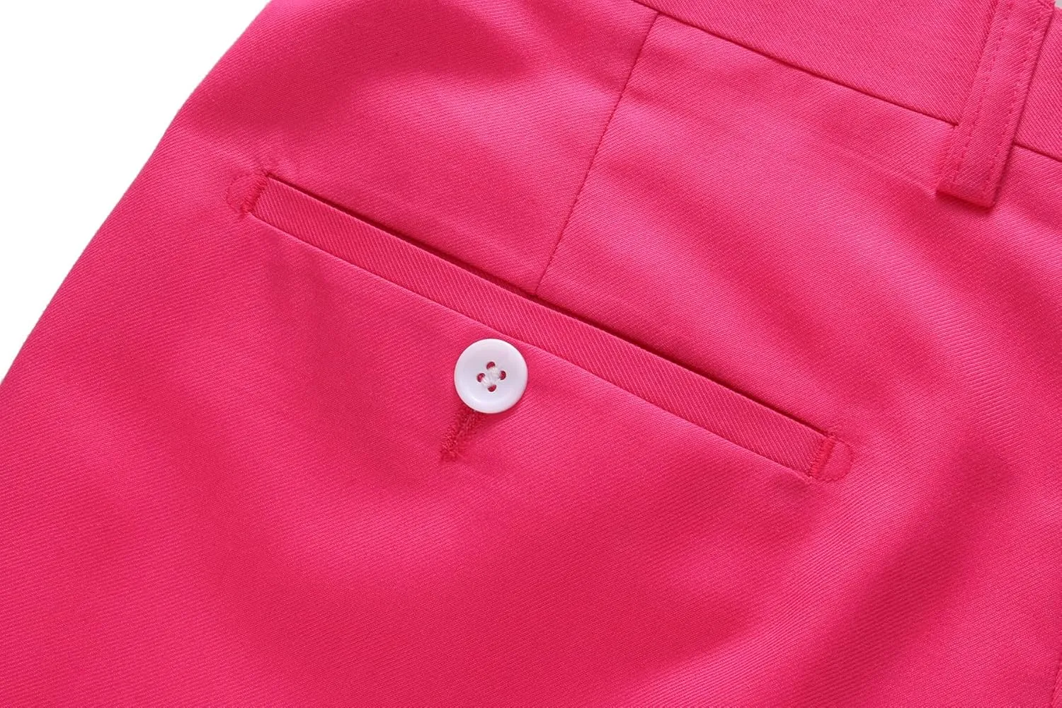 MOGU Mens Slim Fit Front Flat Casual Pants
