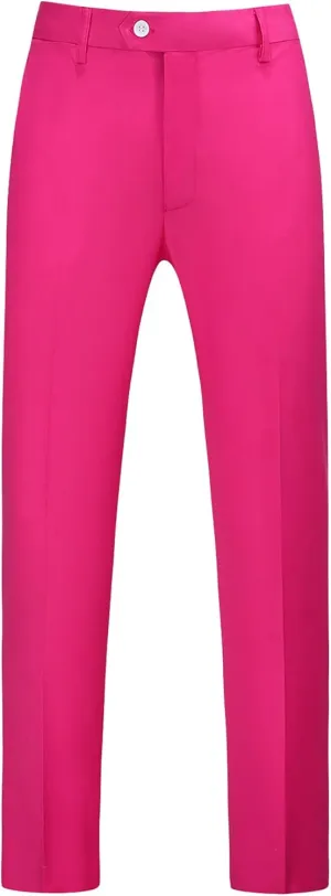 MOGU Mens Slim Fit Front Flat Casual Pants