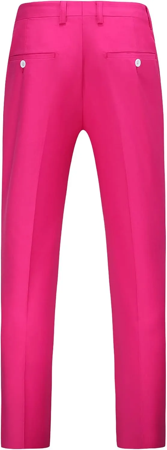 MOGU Mens Slim Fit Front Flat Casual Pants