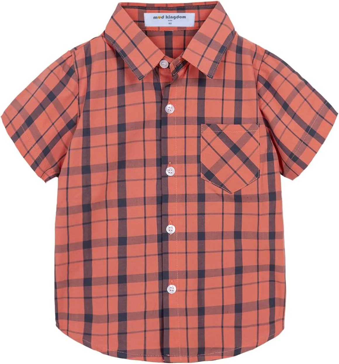 Mud Kingdom Little Boys Dress Shirts Short Sleeve Cute Summer