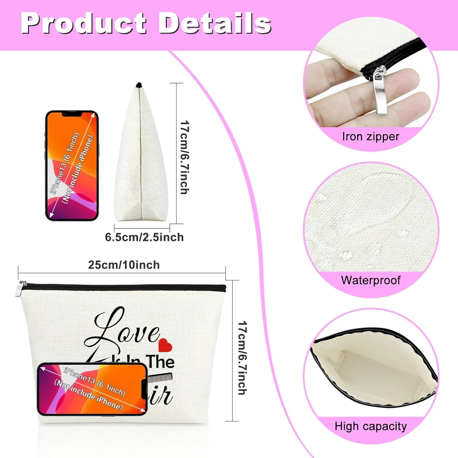 Mxrymvu Hair Stylist Supplies Makeup Cosmetic Bag for Women Travel Pouch Salon Stylist Gift Hairdresser Gift Ideas for Barbers Birthday Christmas Thank you Present for Barbers