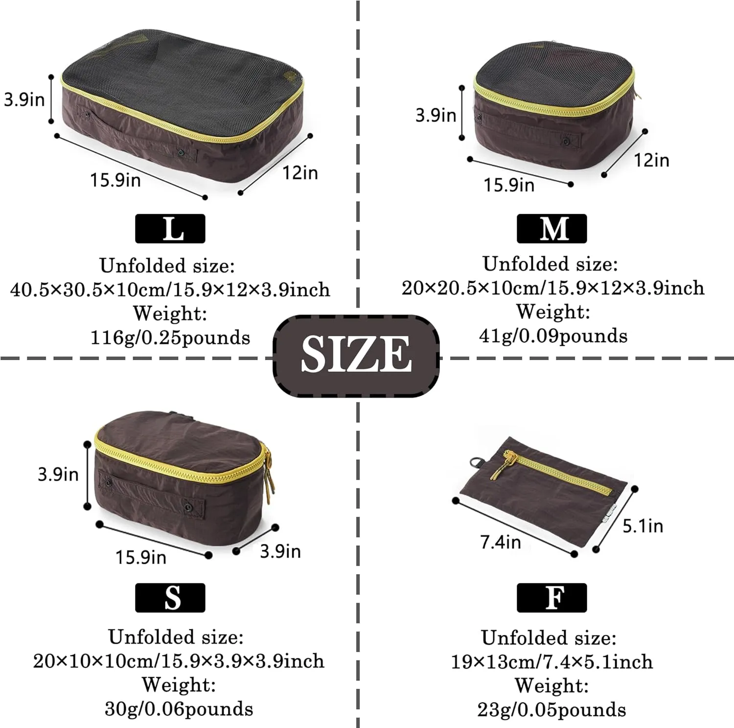 Naturehike Ultralight Machine-Washable 4 Sizes Packing Cubes, Women & Men Compression Packing Bags for Suitcases, Space-Saving Luggage Organizers, Trip Accessories for Travel Luggage (Purple, L)