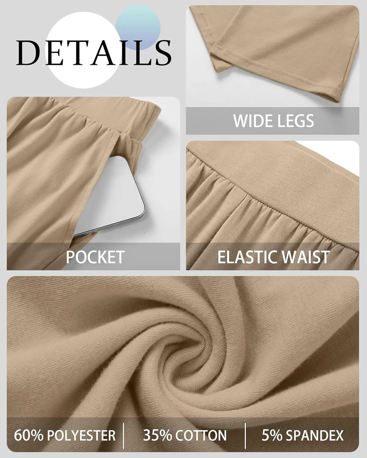 Neer 4 Pack Women's Wide Leg Sweatpants, Lounge Pajama Pants Loose Cotton Yoga Pant Elastic Waist Workout Jogger with Pockets