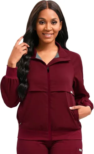 niaahinn Scrub Jackets Warm Up Medical Scrub Jackets for Women Zip Front