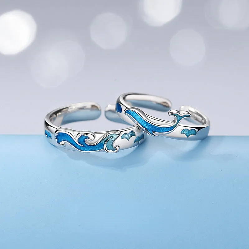 Ocean Theme Bf Gf Matching Rings Set