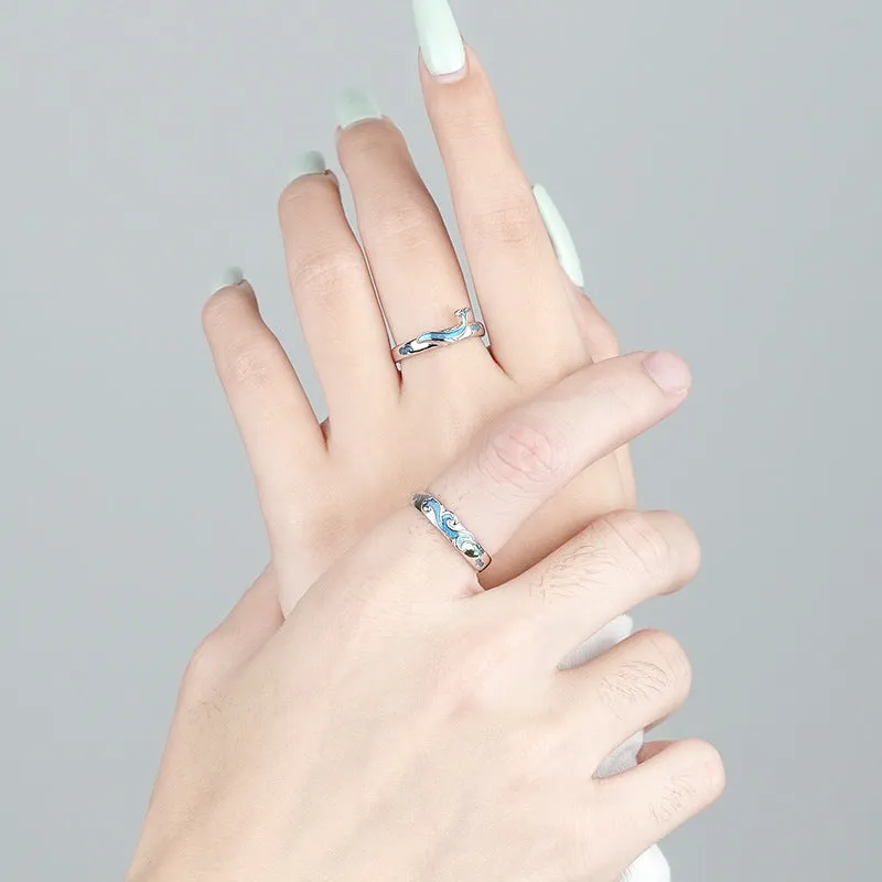 Ocean Theme Bf Gf Matching Rings Set