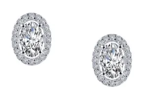 Oval and Round Halo Earrings E0326CLP