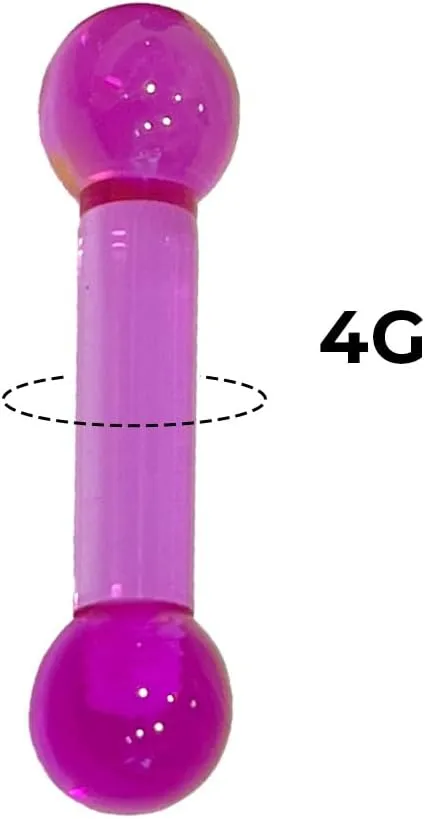 PA Ring 4G External Threaded UV Reactive Acrylic Straight Barbell Tongue Piercing Bar 5/8 Inch