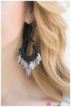 Paparazzi Earring ~ Drop It! - White