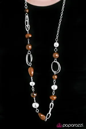 Paparazzi Necklace ~ Glam Grotto - Brown